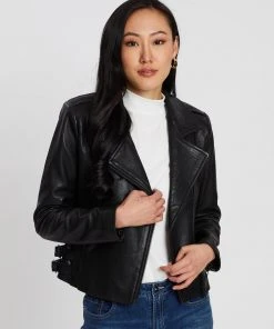 West 14th New Yorker Motor Jacket Black Leather