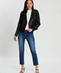 West 14th New Yorker Motor Jacket Black Leather -Deals The Style Setters Store http3A2F2Fstatic.theiconic.com .au2Fp2Fwest14 1292 4410901 5
