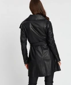 West 14th Washington Drape Trench Black Leather -Deals The Style Setters Store http3A2F2Fstatic.theiconic.com .au2Fp2Fwest14 2409 3710901 3