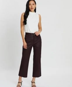 West 14th Prospect Pants Shiraz Leather -Deals The Style Setters Store http3A2F2Fstatic.theiconic.com .au2Fp2Fwest14 2697 1810901 5