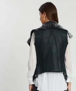 West 14th Nolita Drape Vest Black Distressed Shearling -Deals The Style Setters Store http3A2F2Fstatic.theiconic.com .au2Fp2Fwest14 8750 944358 3