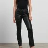 West 14th Stanton Straight Leg Pants Black Leather