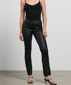West 14th Stanton Straight Leg Pants Black Leather