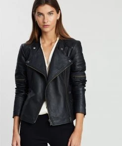 West 14th Greenwich Street Motor Jacket Black Leather