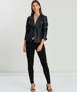 West 14th Greenwich Street Motor Jacket Black Leather -Deals The Style Setters Store http3A2F2Fstatic.theiconic.com .au2Fp2Fwest14 9933 561928 5